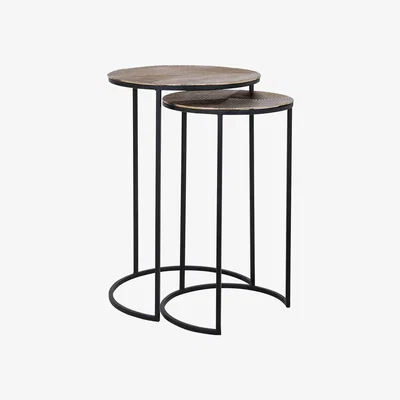 Olivia's Richmond Lohan Gold And Black Nest Table
