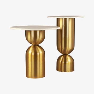 Olivia's Liang & Eimil Babel Set of 2 Brass Finish Nest of Tables