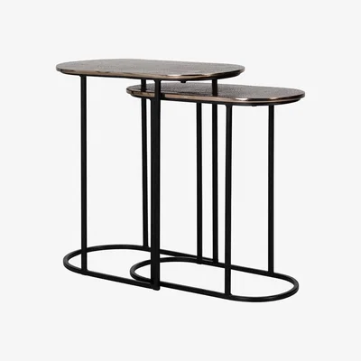 Olivia's Richmond Chandon Champagne Gold And Black Nest Table