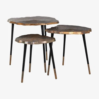 Olivia's Richmond Sherman Gold And Black Nest Table
