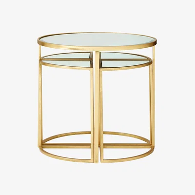 Olivia's Olivia's Set of 5 Farrell Iron Tables in Champagne Gold