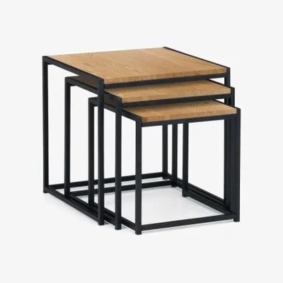 Downtown Julian Bowen Tribeca Nest Of 3 Tables - Euro Oak