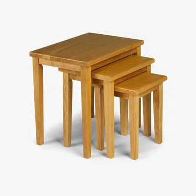 Downtown Julian Bowen Cleo Nest of Tables - Light Oak Finish