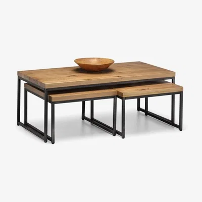 Downtown Julian Bowen Brooklyn Oak Nesting Coffee Tables