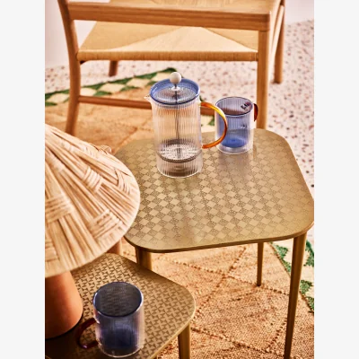 Oliver Bonas Etched Geometric Nesting Tables Set of Two