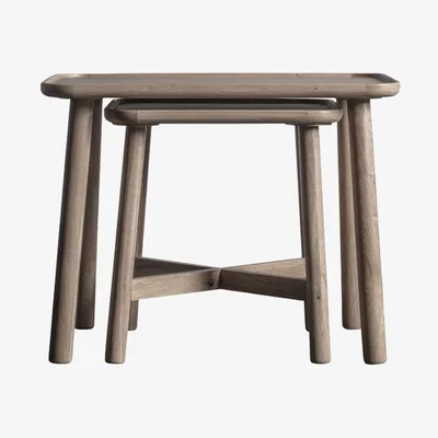 Perch and Parrow Noranda Oak Nesting Tables