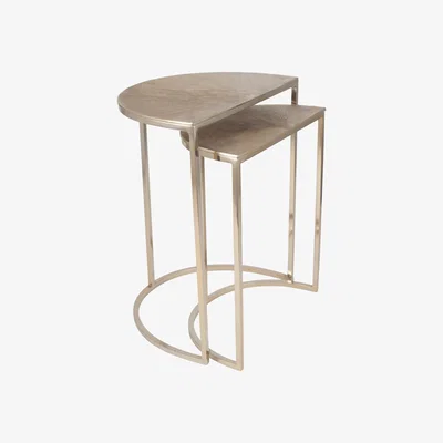 Pagazzi Half Moon Champagne Gold Nest of Tables