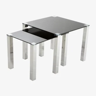 Pagazzi Nero Glass Nest of Tables