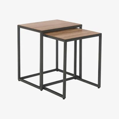 Pagazzi IE Oak and Graphite Nest of 2 Tables