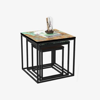 The Range Ruum Penna 3 Sets of Square Nesting Table - Ruumstore - Colourful