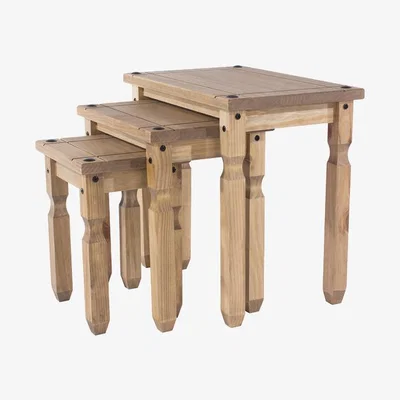 The Range Corona Nest Of Three Tables - Pine
