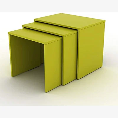 The Range Bright Green Nest Of 3 Tables Modern Design - Green
