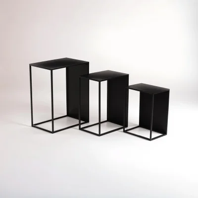 The Range Avento Set Of Three Rectangular Nesting Tables - Black
