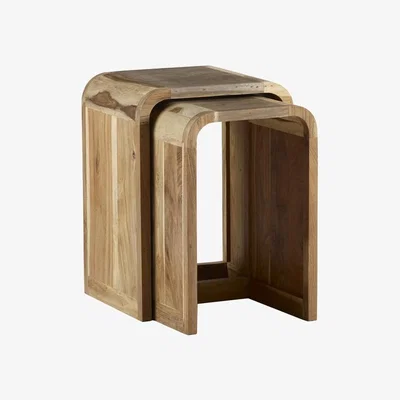 The Range Retro Nest of 2 Wooden Tables - Two-Tone