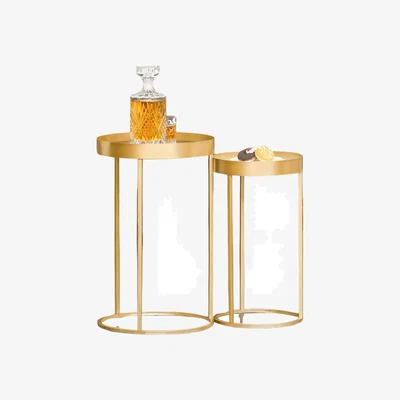 The Range Set Of 2 Nesting Tables With Metal Frame - Gold