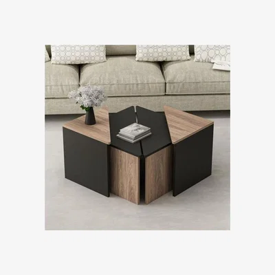 The Range Flora Set of 4 Nesting Table - Taupe & Black