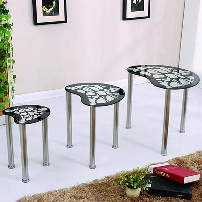 The Range Merito Nest of Table Set of 3 - Black
