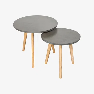 The Range Nest of 2 Concrete Effect Tables - Grey