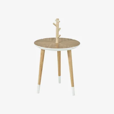 The Range White Round Nesting Tables Set of 3 Small Side End Tables - Wood