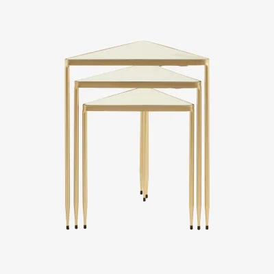 The Range Avantis Set of 3 Triangle Nesting Tables - Gold