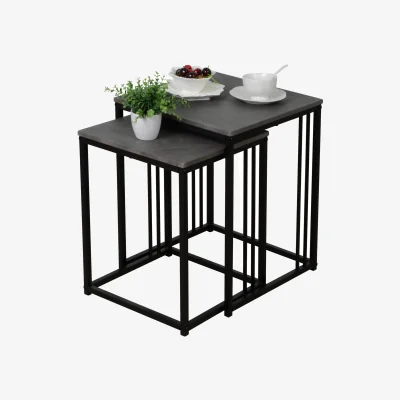 The Range Square Nest of Tables Stone Effect - Stone Effect