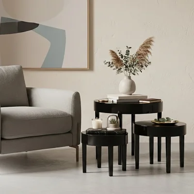 The Range Moritz Set Of Three Nesting Tables - Black