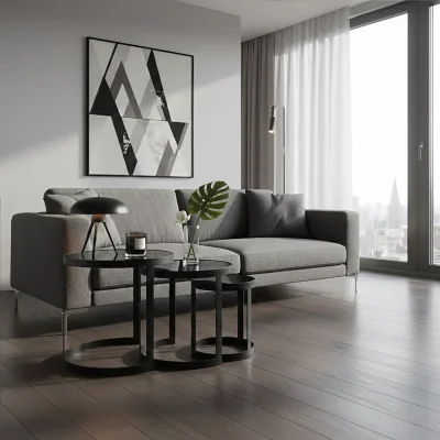 The Range Corra Set Of Three Black Nesting Tables - Black