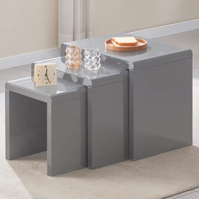 The Range High Gloss Nest of Tables  - Grey
