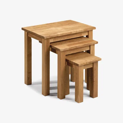 The Range Coxmoor Nest Of 3 Tables - Oak