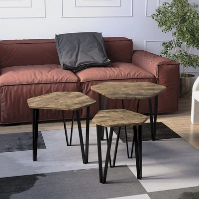 The Range Vida Designs Brooklyn Nest of 3 Tables - Dark Wood