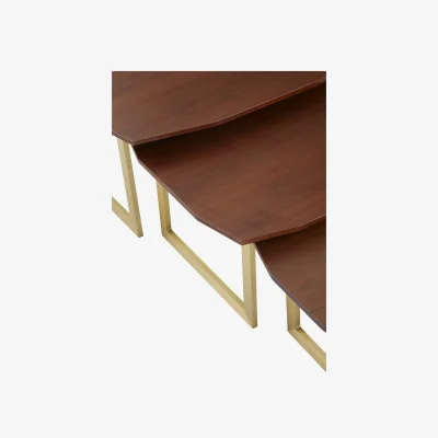 The Range Villi Set of Three Nesting Side Tables - Gold