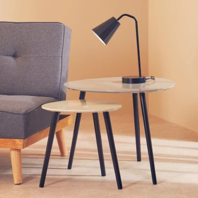 The Range Nostra Set Of 2 Triangular Nesting Tables - Grey