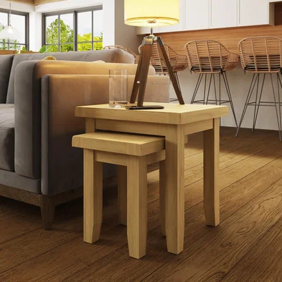 The Range Nest Of 2 Natural Oak Tables - Natural Oak
