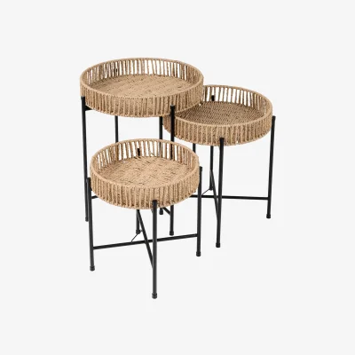 The Range Set of 3 Round Nesting Side Tables - Natural