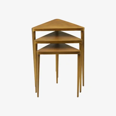 The Range Compo Set of 3 Triangular Nesting Tables - Gold