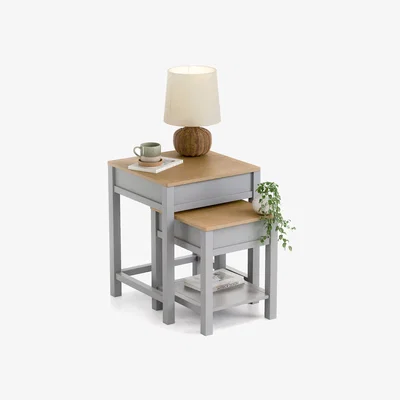 The Range Christow Dartmouth Nest of Tables with Storage - Grey