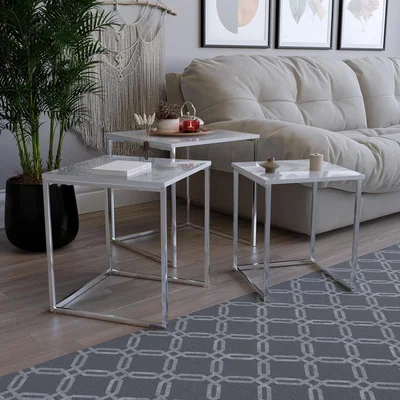 The Range Aztec Nest Of Tables - White