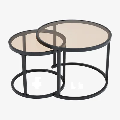 The Range Set of Two Round Nesting Tables - Black