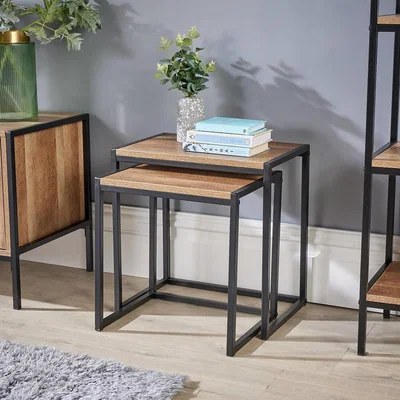 The Range Oakmere Nest of 2 Tables - Oak