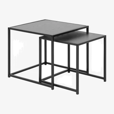 The Range Seaford Nest of Tables in Ash Black - Black