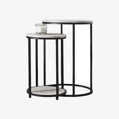 The Range Set Of 2 Round Nest Of Tables - Black