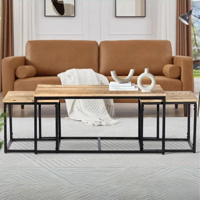 The Range Cherokee Mango Wood Nest of 3 Tables - Natural