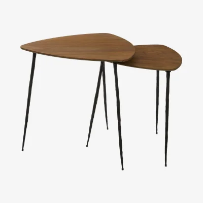 The Range Gamelan Set Of 2 Nesting Side Tables - Brown