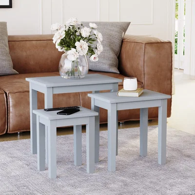 The Range Yorkshire Nest of 3 Tables - Grey