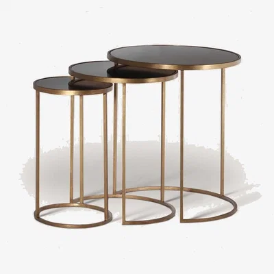 Tobias Oliver Porta Romana | Salvatore Nest of Tables | French Brass