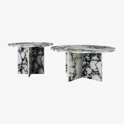 Tobias Oliver Marble Furniture | Marmo Nest of Tables - Set of Two