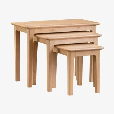 Woods Furniture Trento Oak Nest of 3 Tables