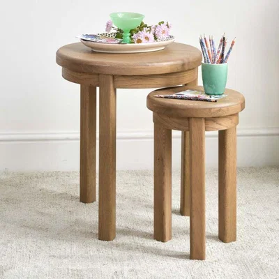 Woods Furniture Hudson Round Nest of Two Tables