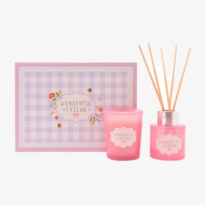 Dunelm Love Life Friend Lychee & Raspberry Mini Candle & Diffuser Set
