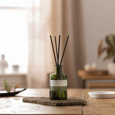 Dunelm Leather and Teak Diffuser Green